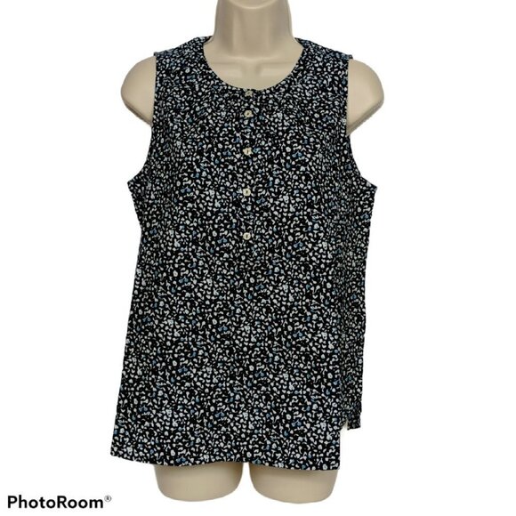 Universal Thread Floral Print Henley Tank Top XS NWT - Picture 1 of 5